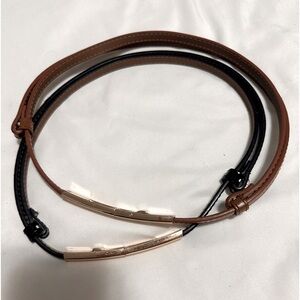 Tan & Black Adjustable belts w Gold Detailing